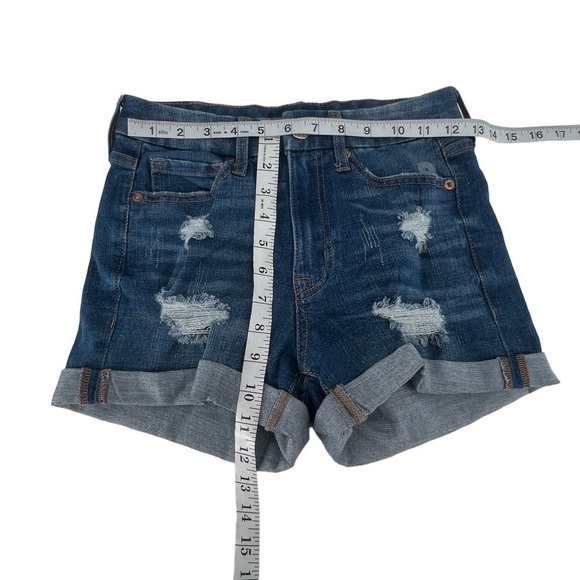 Aeropostale High Rise Curvy Midi 3” Distressed Jean Shorts Size 2 Women’s - Picture 4 of 5